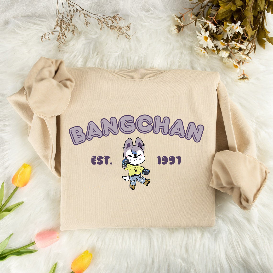 Stray Kids Sweatshirt, SKZ Chibi Character Jumper - Changbin, Hyunjin, Jeongin, Felix, Bang Chan