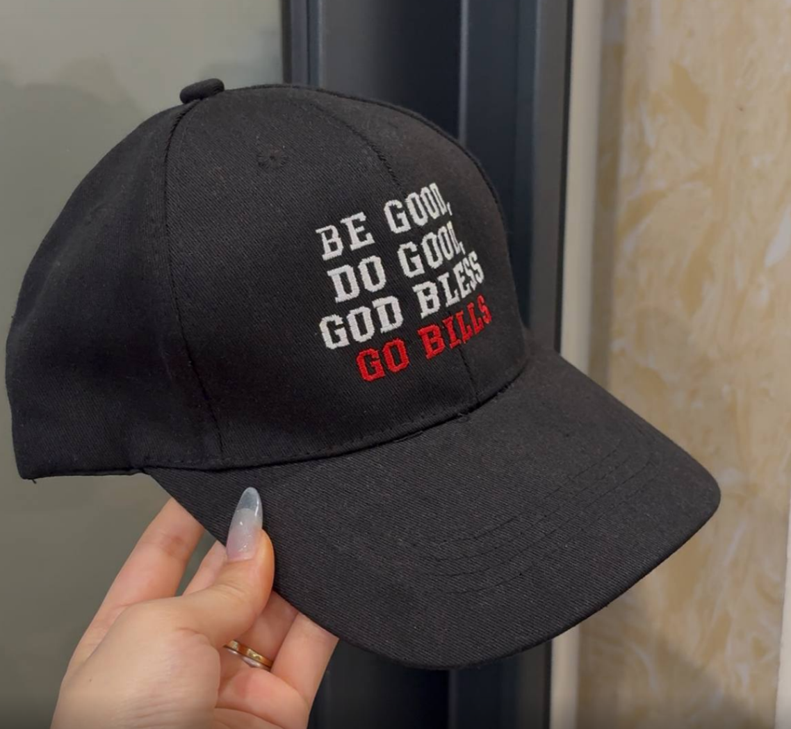Embroidered "Be Good, Do Good, God Bless Go Bills" Hat