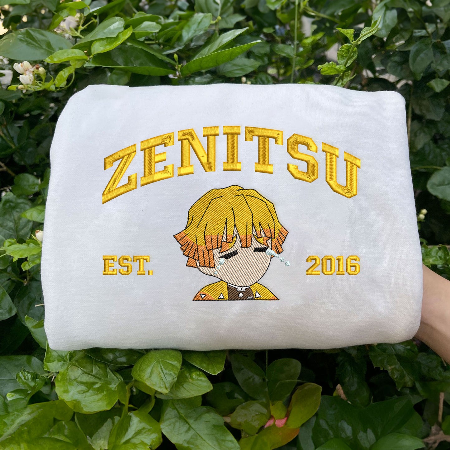 White Zenitsu Embroidered Sweatshirt