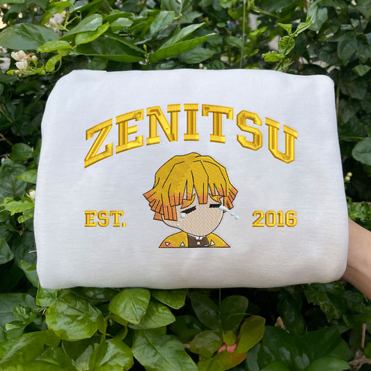 White Zenitsu Embroidered Sweatshirt