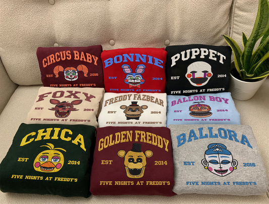 Villain Five Nights at Freddys Vintage Halloween Horror Nights 2025 Embroidered Shirt