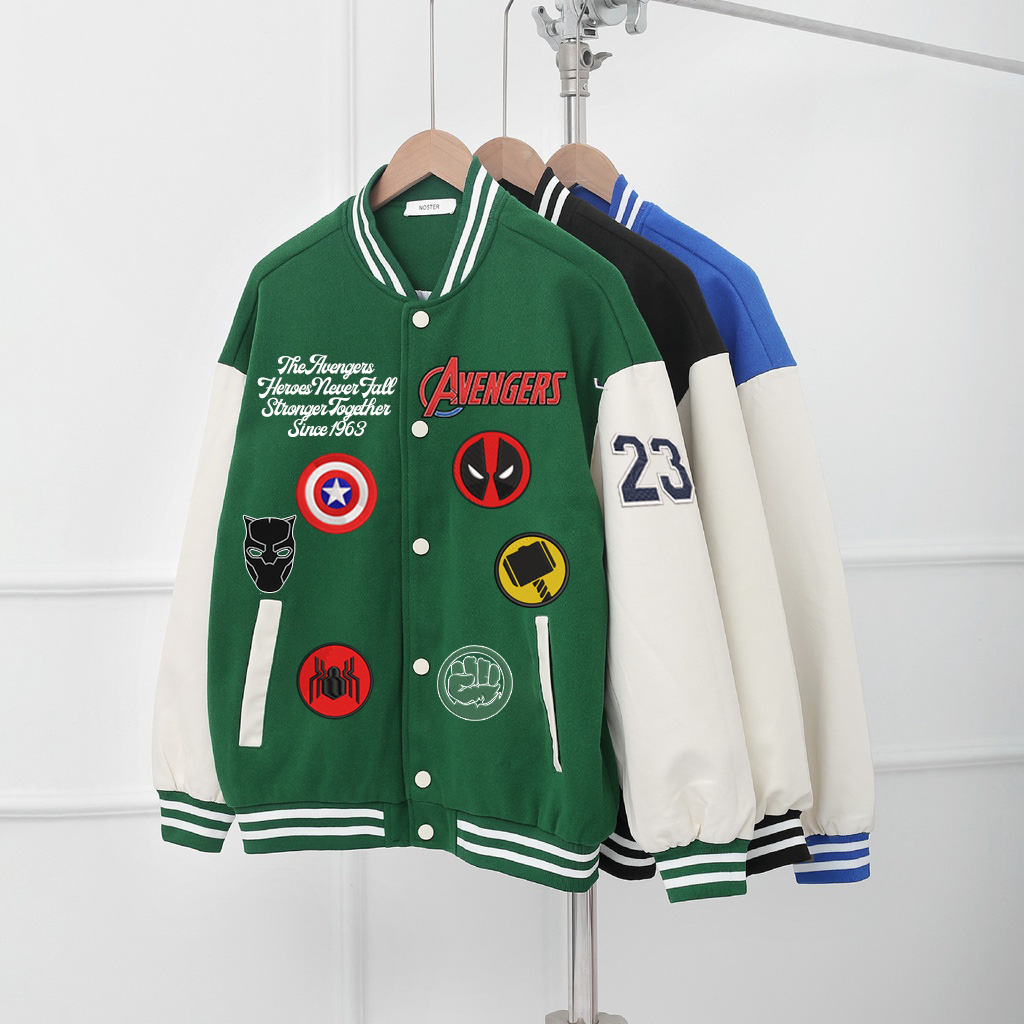Brand New Day Embroidered Avengers Varsity Jacket – Custom Superhero College Streetwear ESD1000.C
