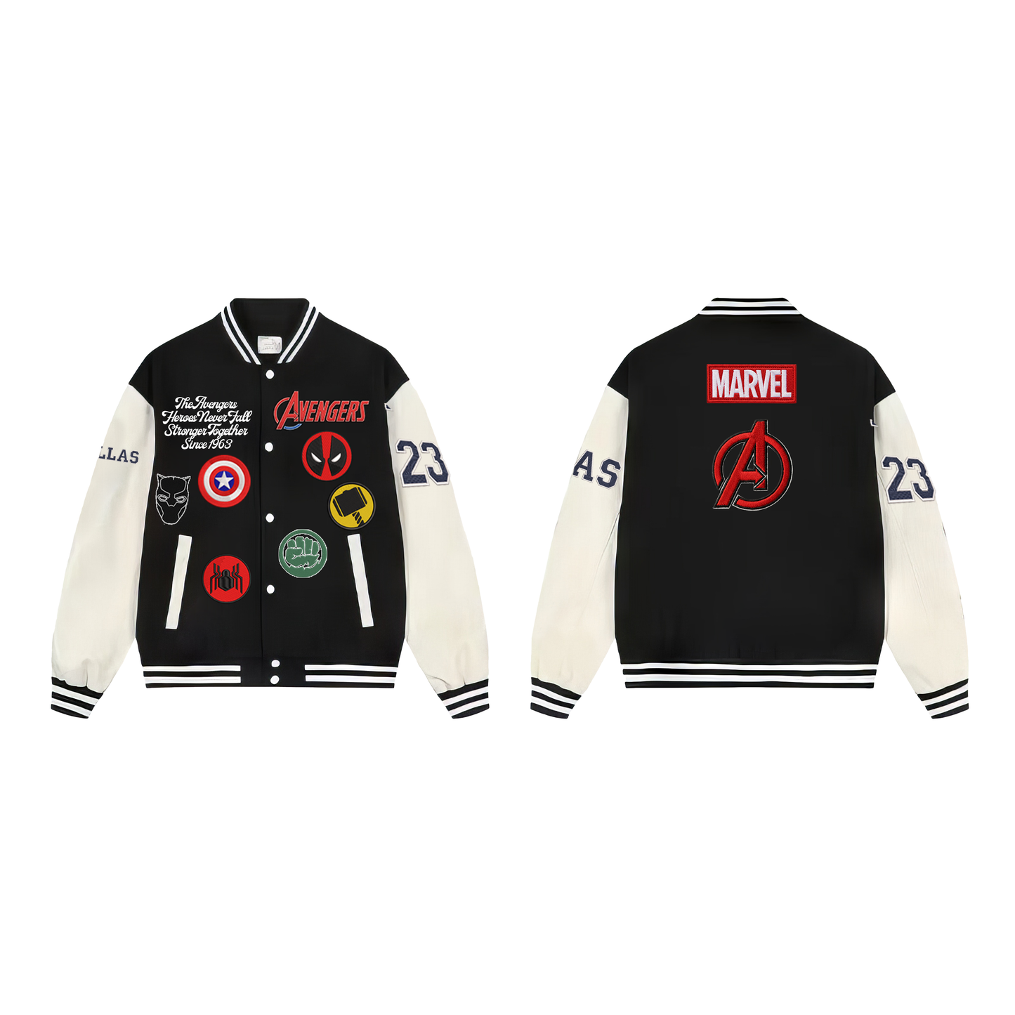 Brand New Day Embroidered Avengers Varsity Jacket – Custom Superhero College Streetwear ESD1000.C