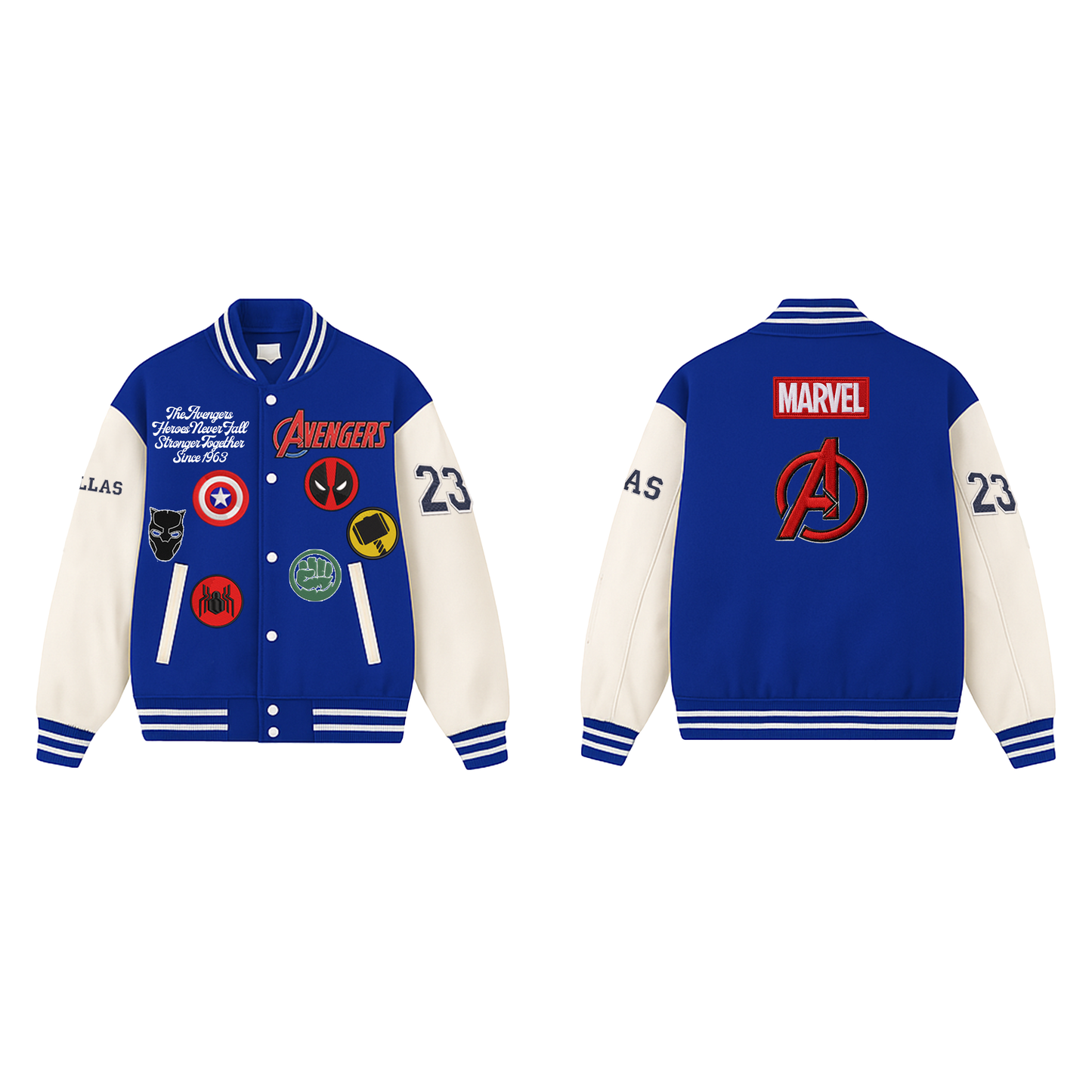 Brand New Day Embroidered Avengers Varsity Jacket – Custom Superhero College Streetwear ESD1000.C