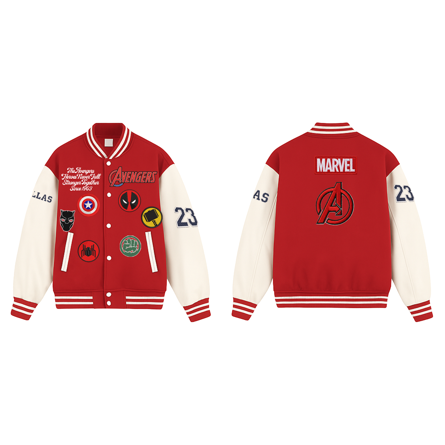Brand New Day Embroidered Avengers Varsity Jacket – Custom Superhero College Streetwear ESD1000.C