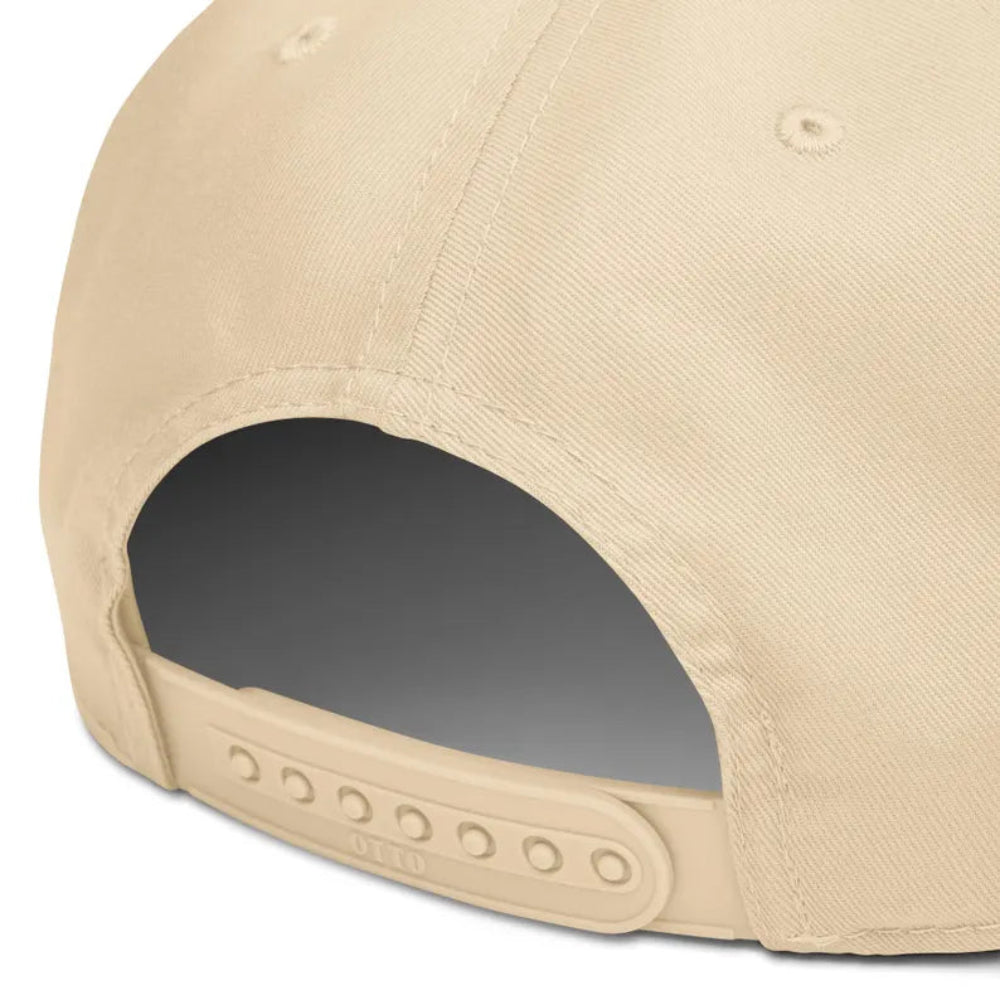 Premium 2Tone Dad Hat Back View Beige Navy Adjustable Cozy Fit