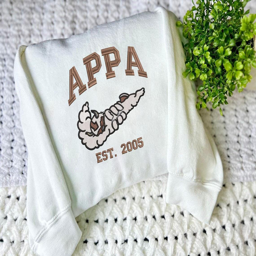 White Appa Embroidered  Sweatshirt