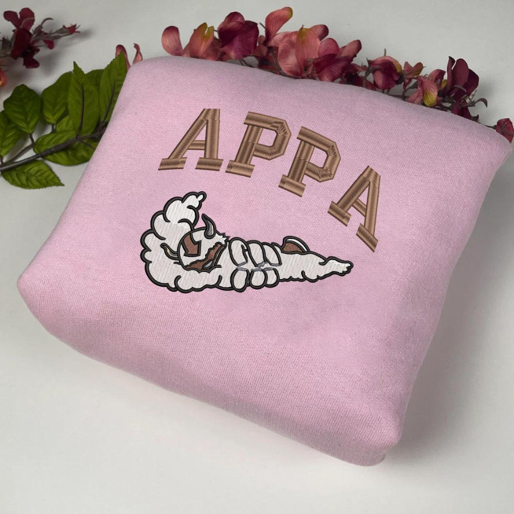 Pink Appa Cloud Swoosh Sweatshirt With Pink Flowers
