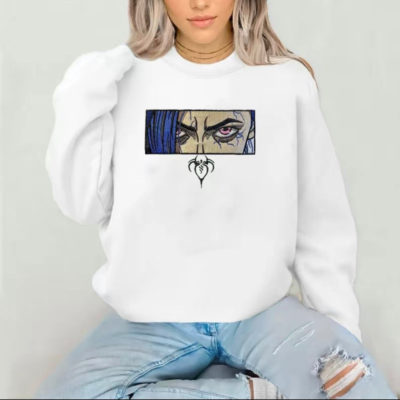 White Arcane Embroidered Sweatshirt