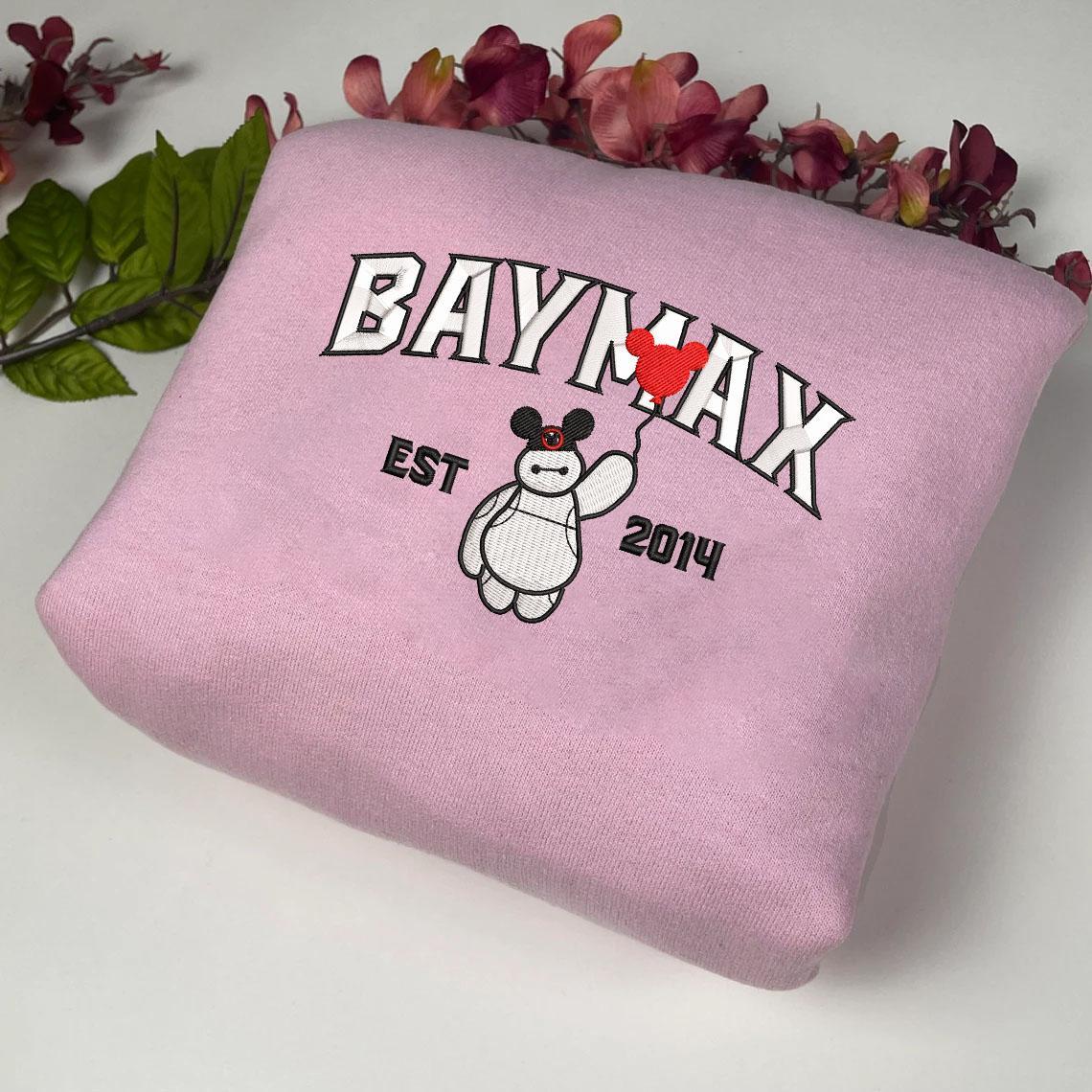 Pink Baymax Embroidered Sweatshirt