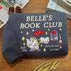 Sweatshirt On Woven Mat With Sparkling Belle's Book Club Embroidery