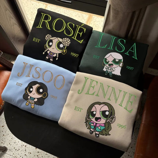 Aesthetic Kpop Blackpink Gesture Embroidered Fanmade Apparel.