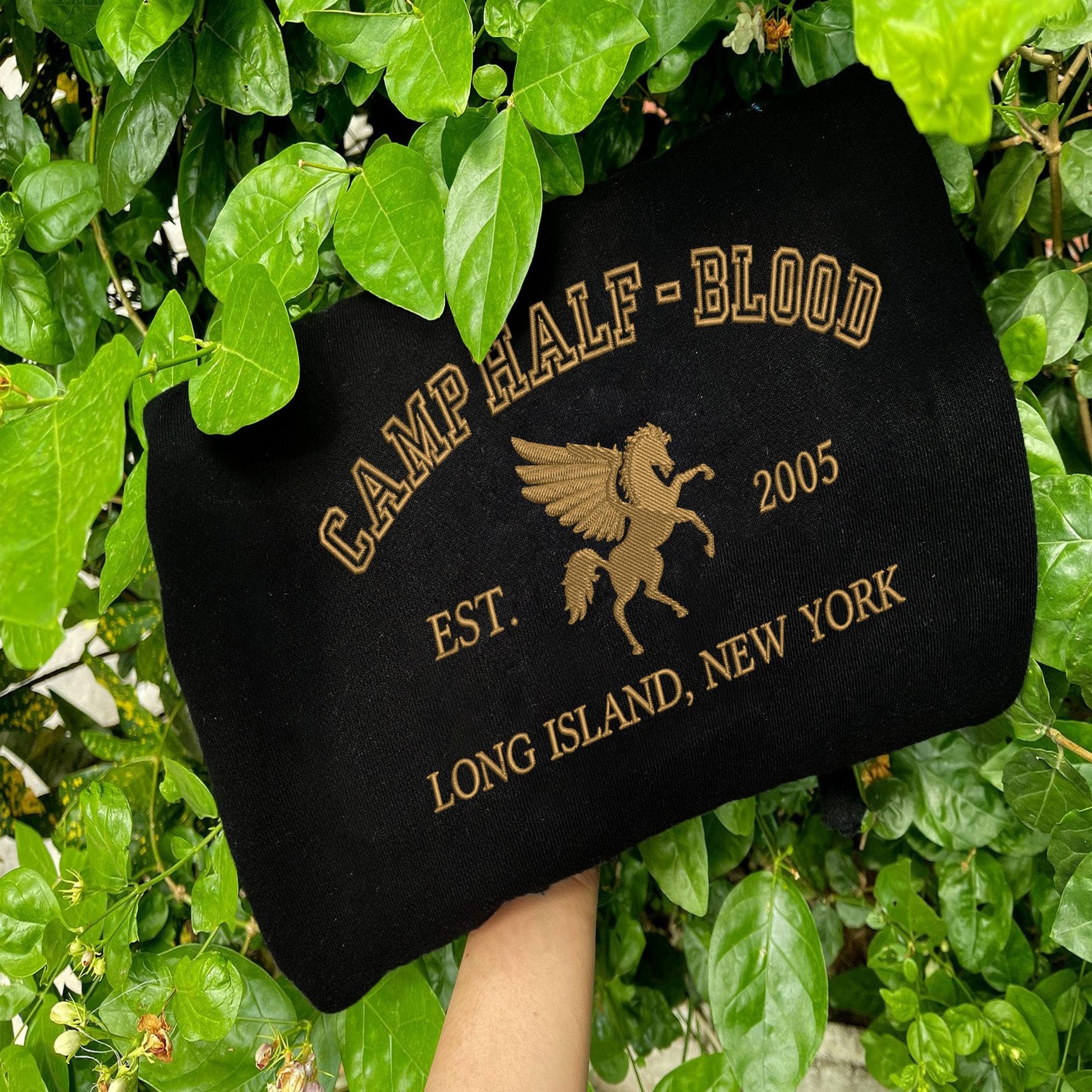 Camp Half Blood Embroidered Sweatshirt in Black