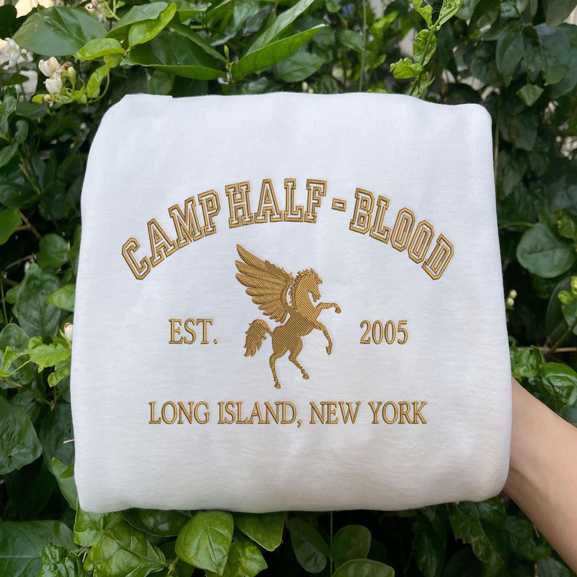 Camp Half Blood Embroidered Sweatshirt in White