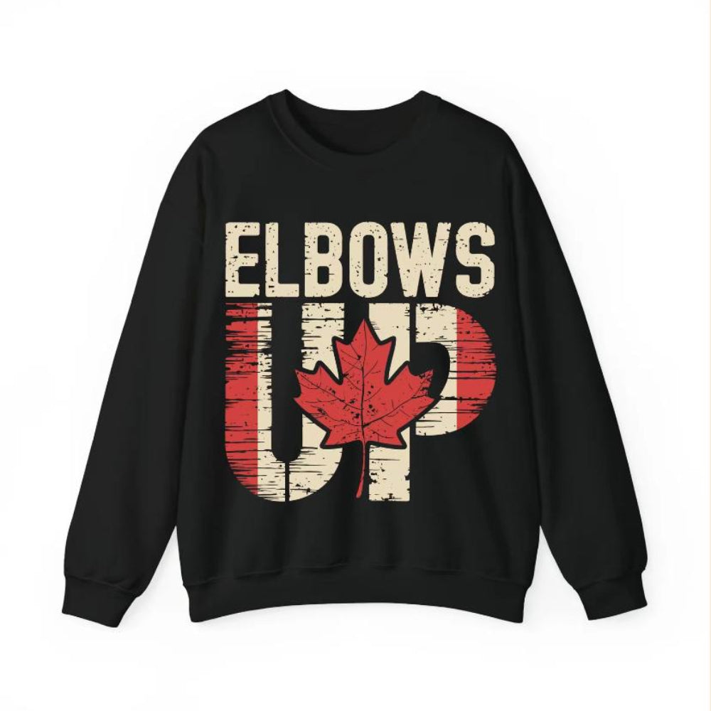 Black Elbows Up Canada Pride Printed Long-Sleeve Tee