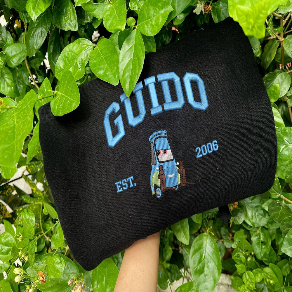 Black Cotton Cars Guido Embroidered Sweatshirt