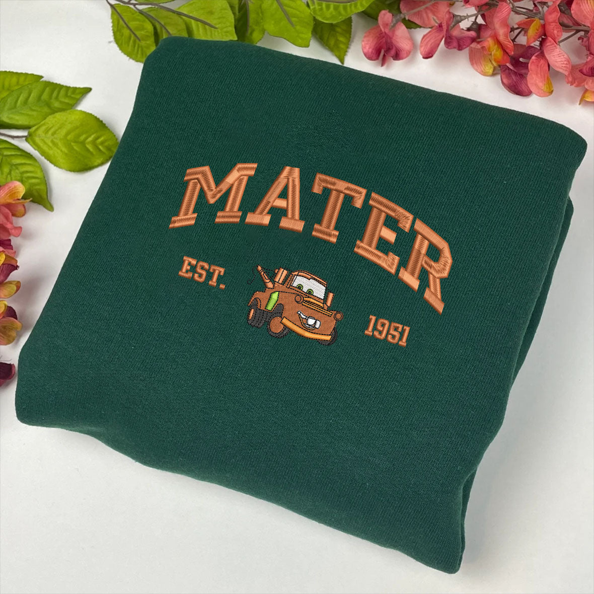 Cars - Mater Embroidered Sweatshirt in Forest Green