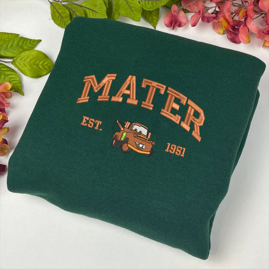 Cars - Mater Embroidered Sweatshirt in Forest Green