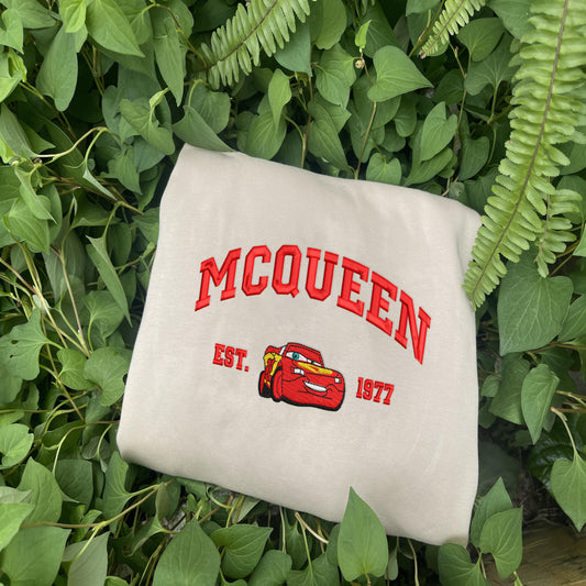 Cars - McQueen Embroidered Sweatshirt With Sand