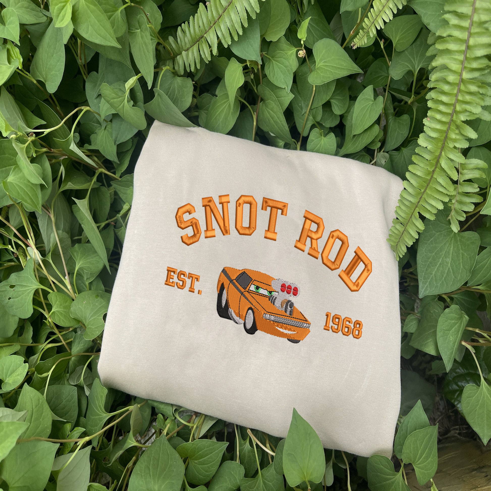 Cars - Snot Rod Embroidered Sweatshirt in Sand Color