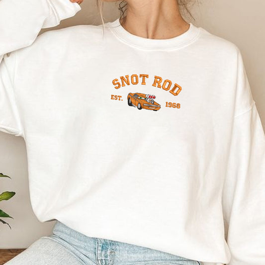 Cars - Snot Rod Embroidered Sweatshirt in White Color