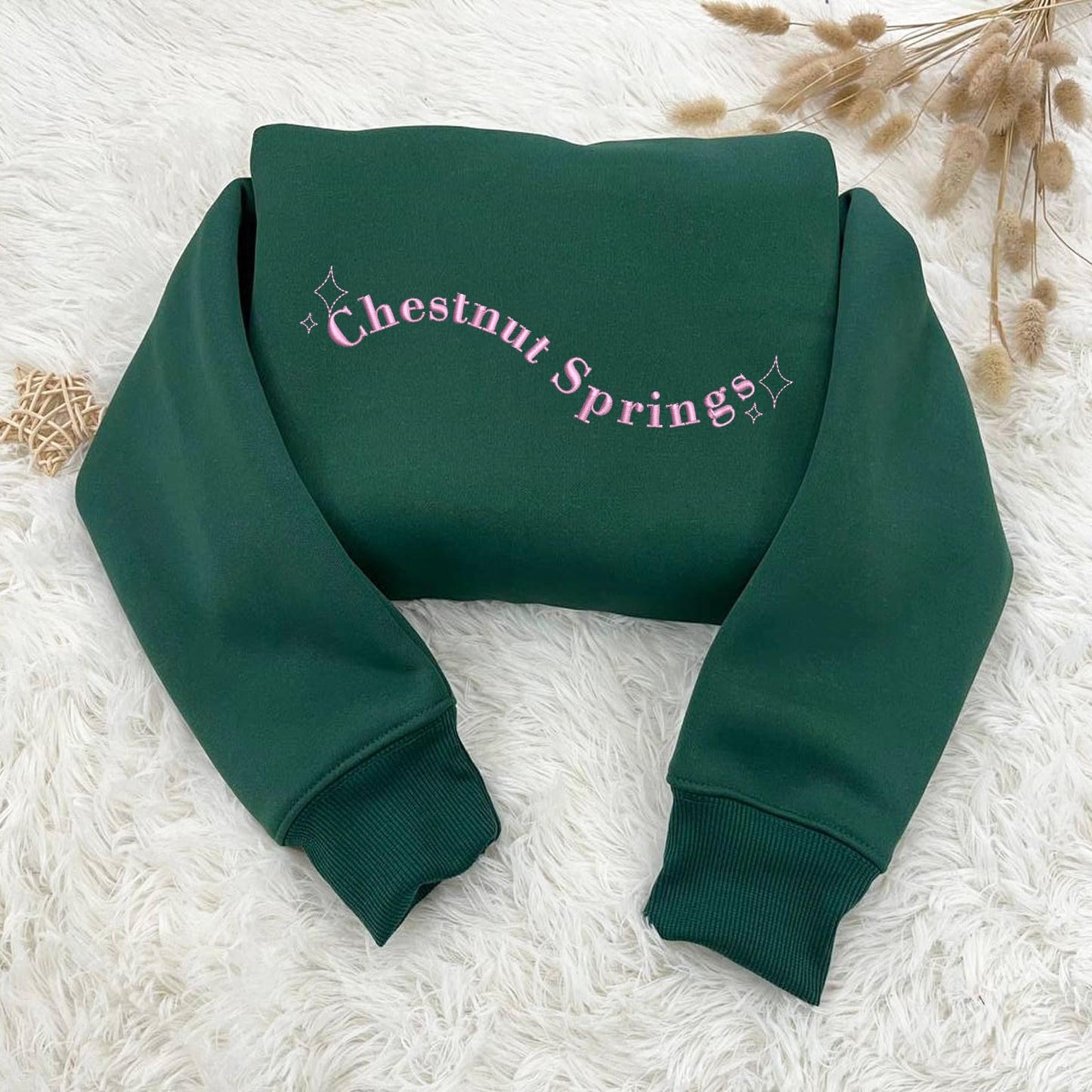 Forest Green Chestnut Springs Embroidered Sweatshirt