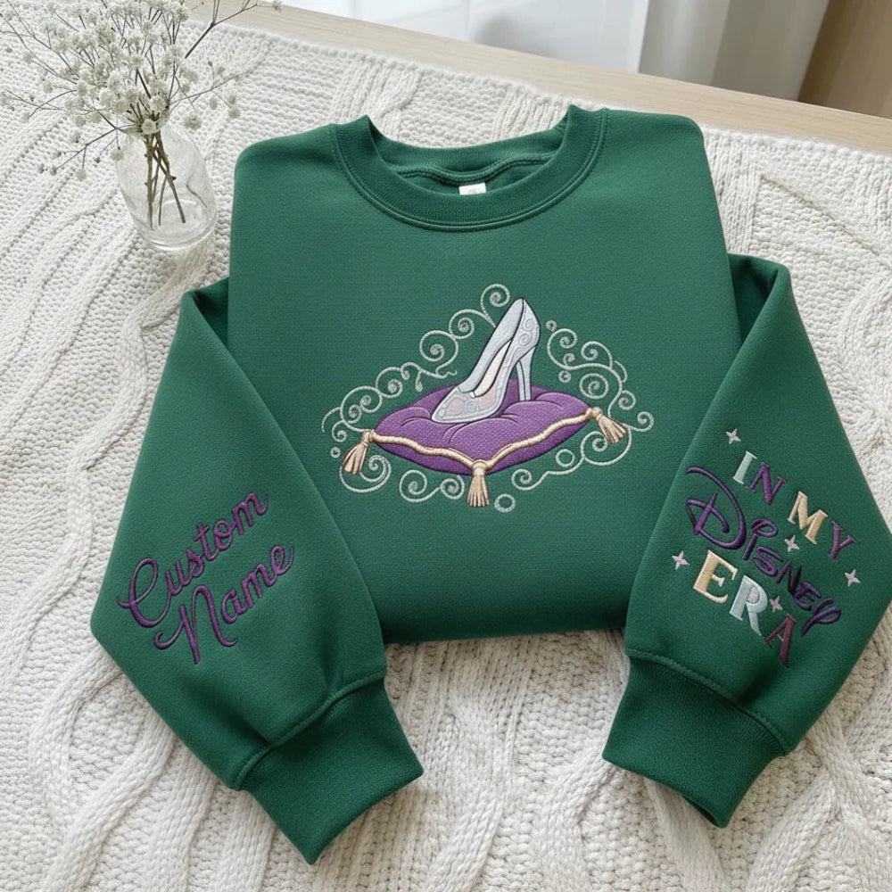 Sweatshirt Cinderella Glass Slipper Pillow In My Disney Era Embroidered.