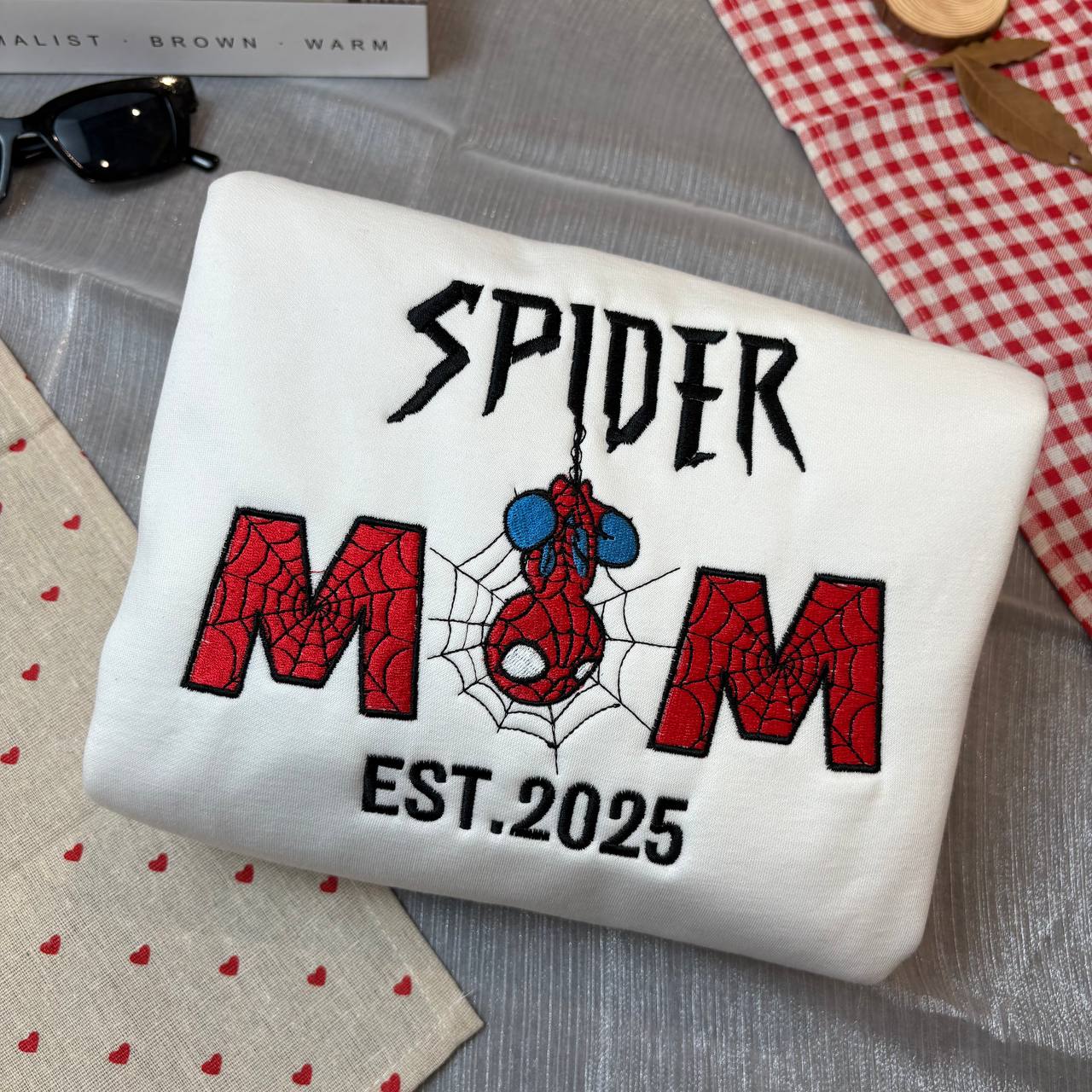 White Family Spider Embroidered Sweatshirt