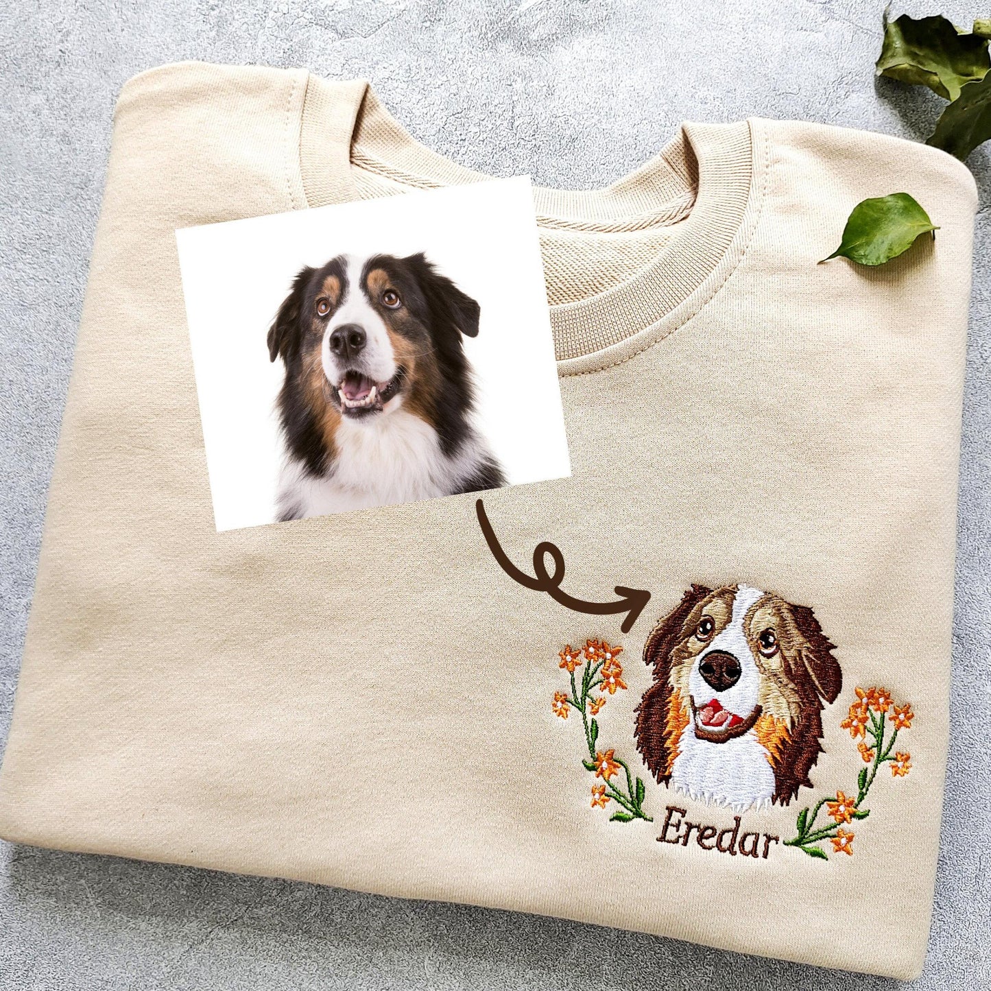  Custom Dog Embroidered Sweatshirt