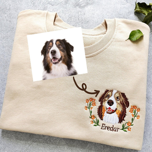  Custom Dog Embroidered Sweatshirt
