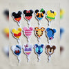 Full Set Of Twelve Disney Character Balloon Embroidered Iron-On Patches.