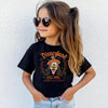 Child Wearing Black Goofy Spooky Disneyland T-Shirt Outdoors