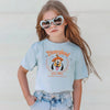 Girl In Sunglasses Wearing Light Blue Goofy Spooky Disneyland T-Shirt