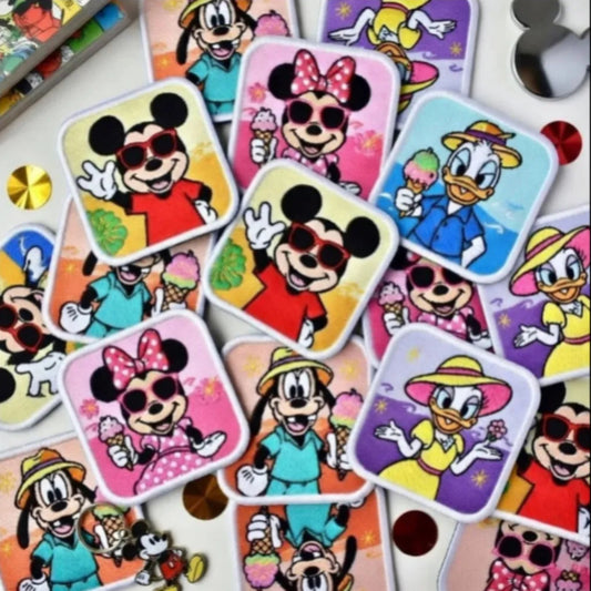 Collection Of Adorable Mickey Friends Summer Vacation Iron On Patches