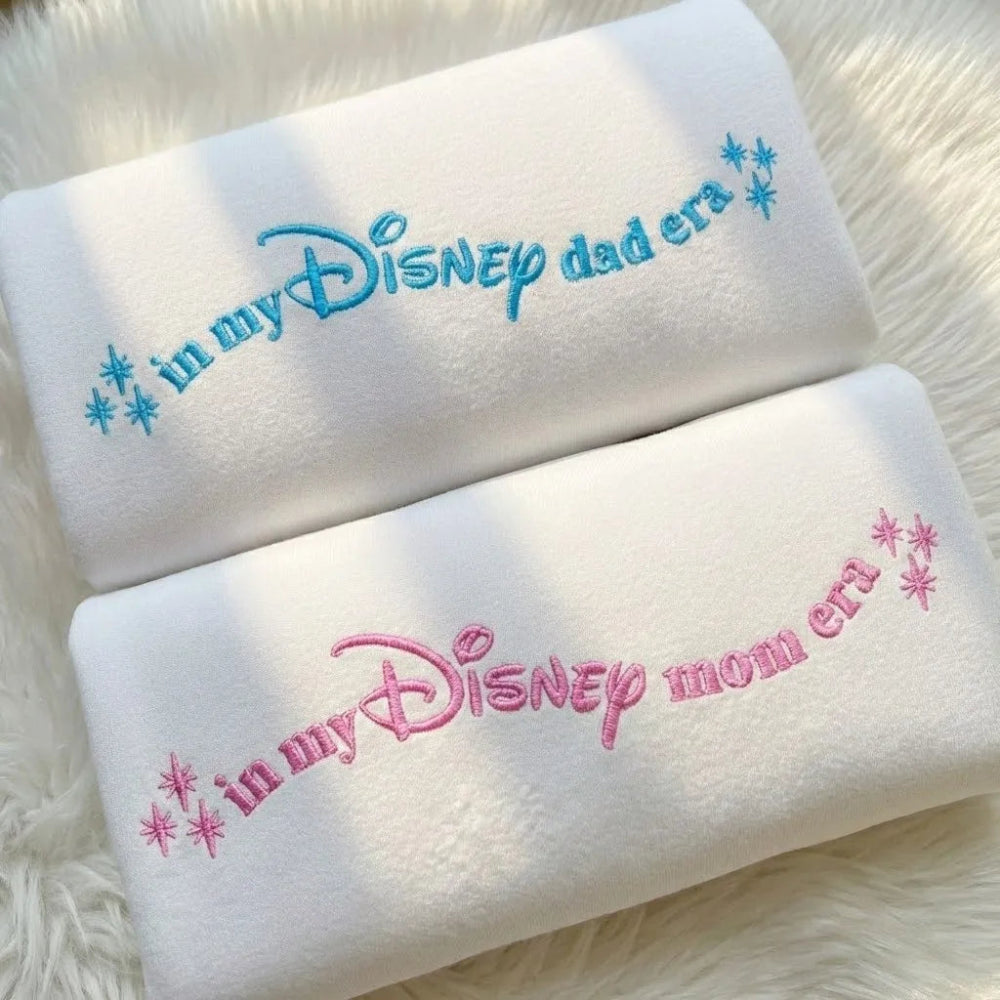  Sweatshirts Disney Mom Dad Era Embroidered Design.