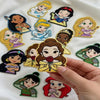 Hand Holding Adorable Chibi Belle Patch With Dress, Red Rose
