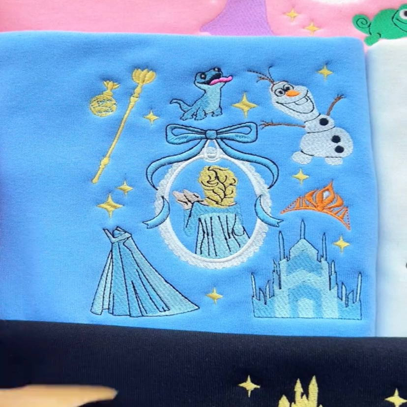 Light Blue Disney Princess Embroidered Sweatshirt