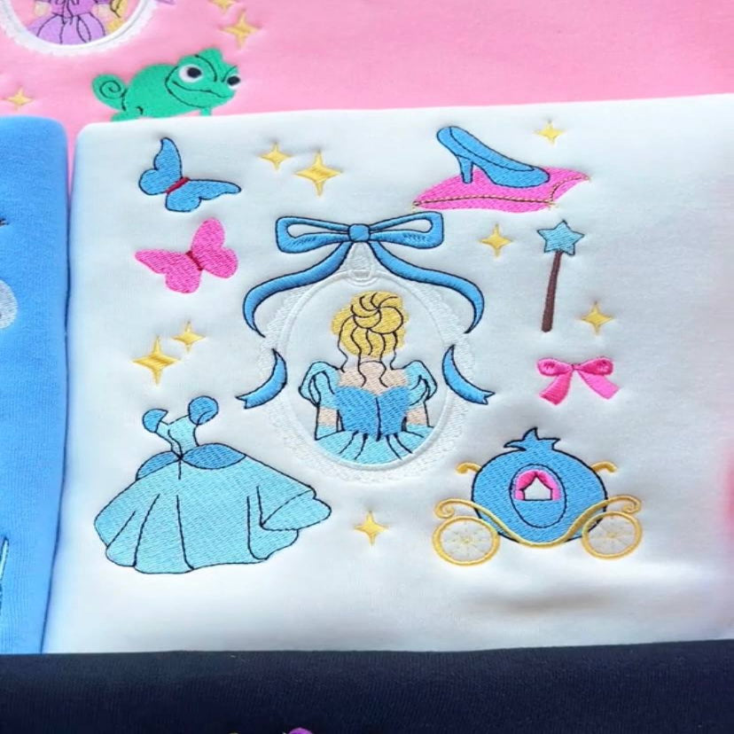 White Disney Princess Embroidered Sweatshirt