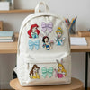 Backpack Decorated With Adorable Ariel Cinderella Belle, Snow White Patches