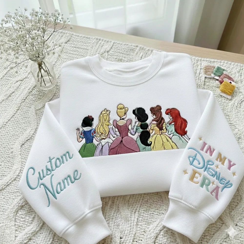 Sweatshirt Princesses Lineup Custom Name In My Disney Era Embroidered.