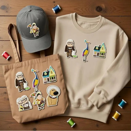 ToteBag Cap, Sweatshirt Decorated With Cute Up Movie Patches