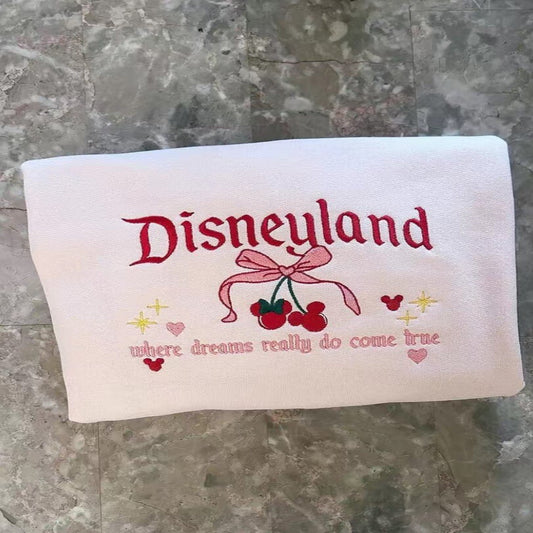 White Disneyland Embroidered Sweatshirt