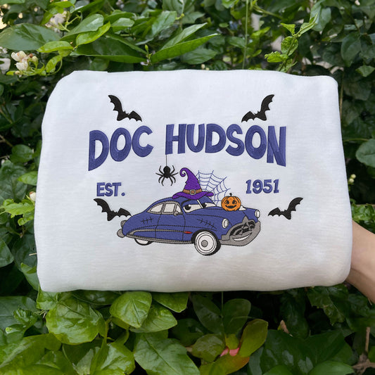 White Doc Hudson Embroidered Sweatshirt