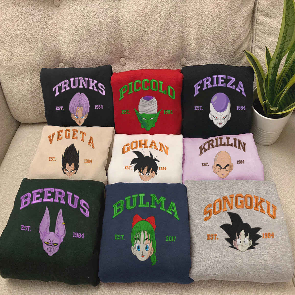 Dragon Ball Character Embroidered  Sweatshirt Collection