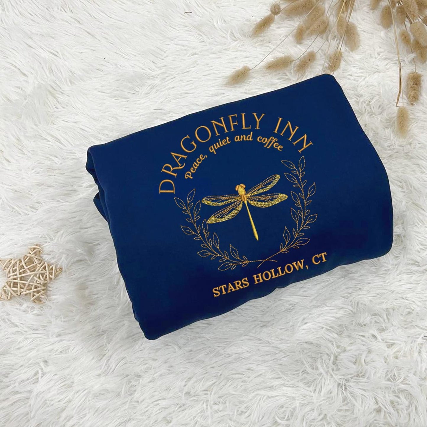 Royal Blue Dragonfly Inn Stars Hollow Embroidered Sweatshirt