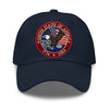 Elegant Navy White Dad Cap Solid Cotton Soft Breathable Comfort