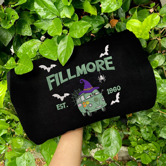 Black Fillmore Matching Halloween Embroidered Sweatshirt