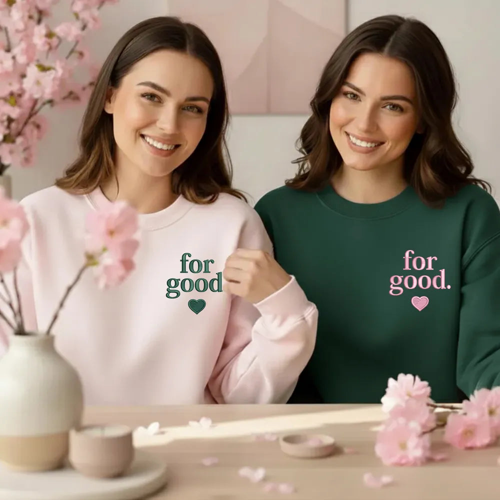 Wicked Duo, Emerald And Pink For Good Heart Crest Stitched