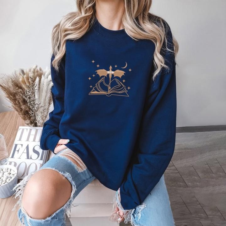 Royal Blue Fourth Wing Embroidered Sweatshirt