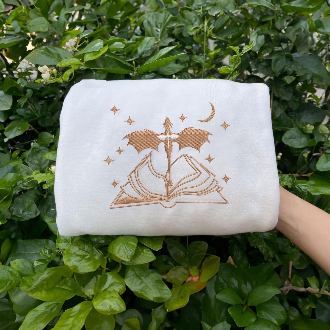 White Fourth Wing Embroidered Sweatshirt